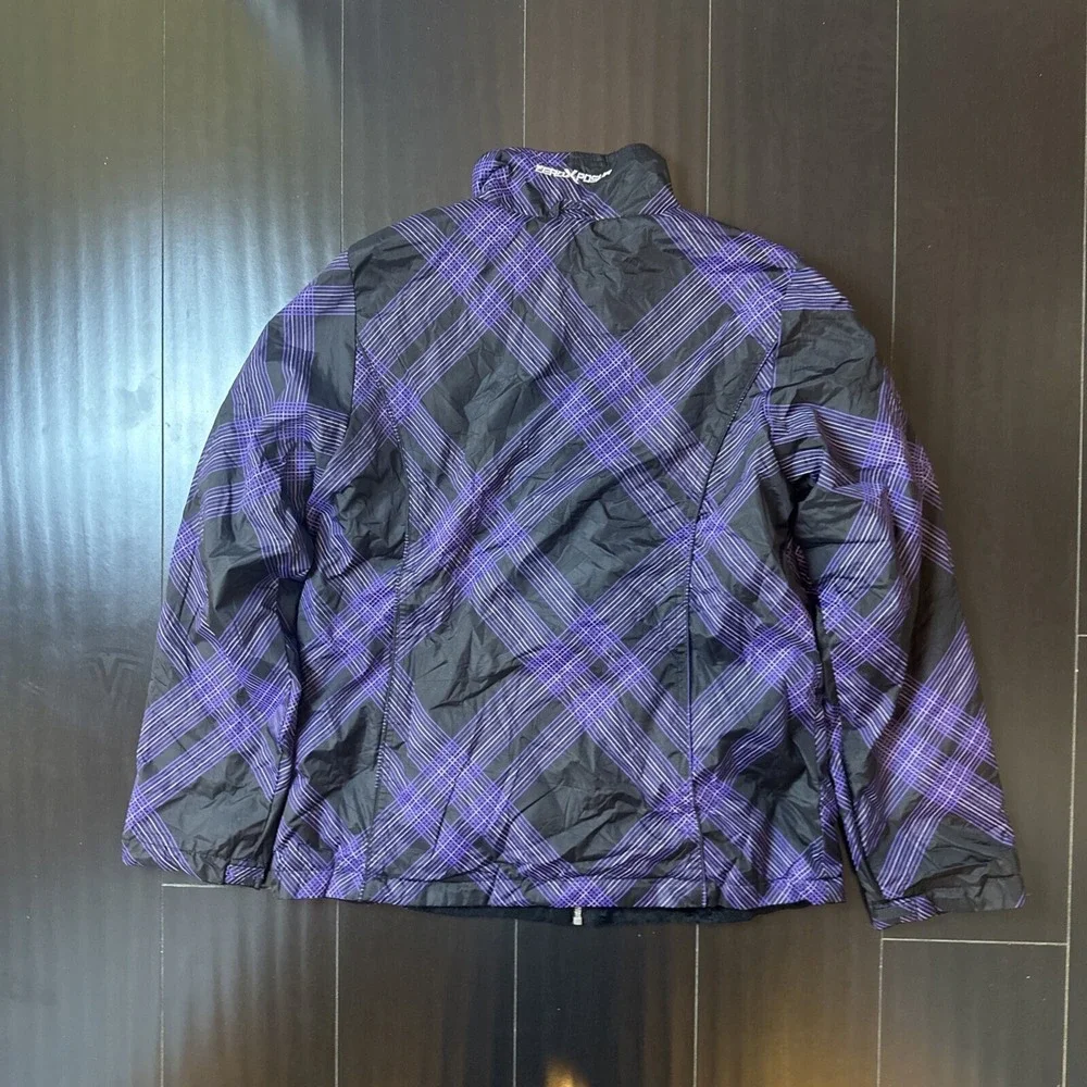 ZeroXPosur Womens M Purple Reversable Fleece Lining Jacket PVC Coating Polyester